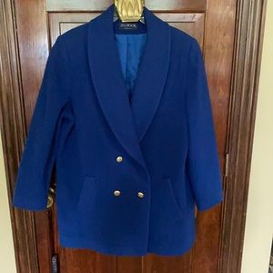 Shawl Collar , Royal Blue wool Coat